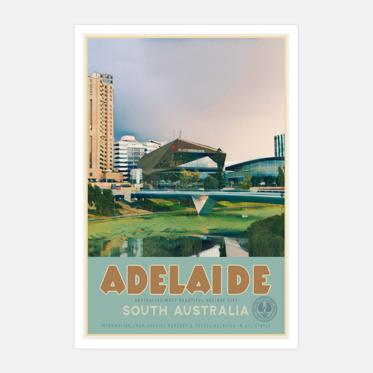 Adelaide South Australia retro vintage print from Places We Luv