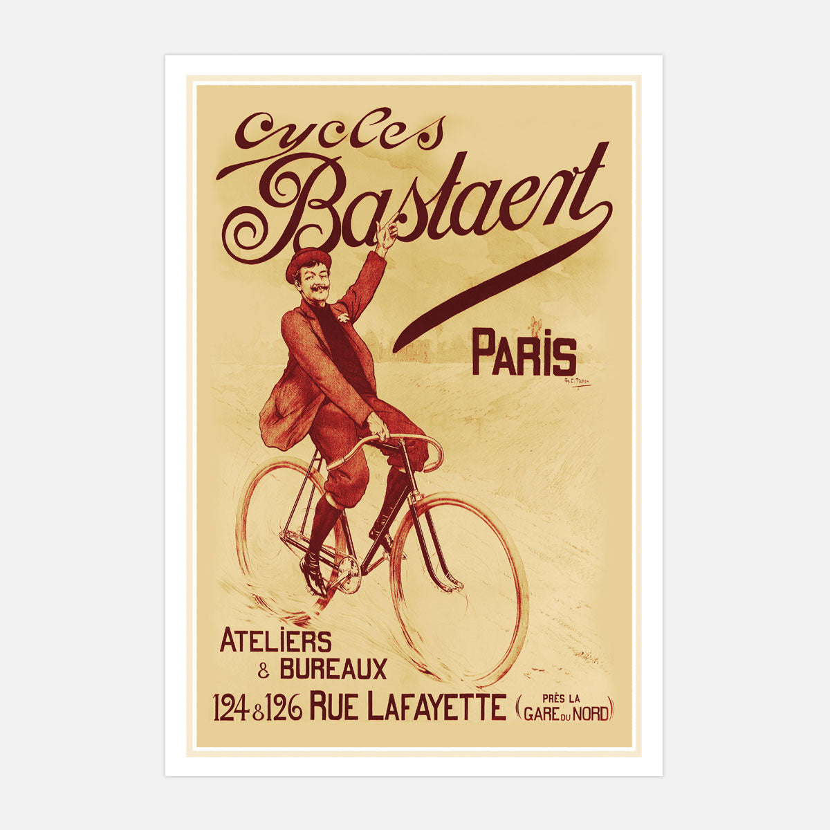 Poster retro Cycles Bastaert France from Places We Luv