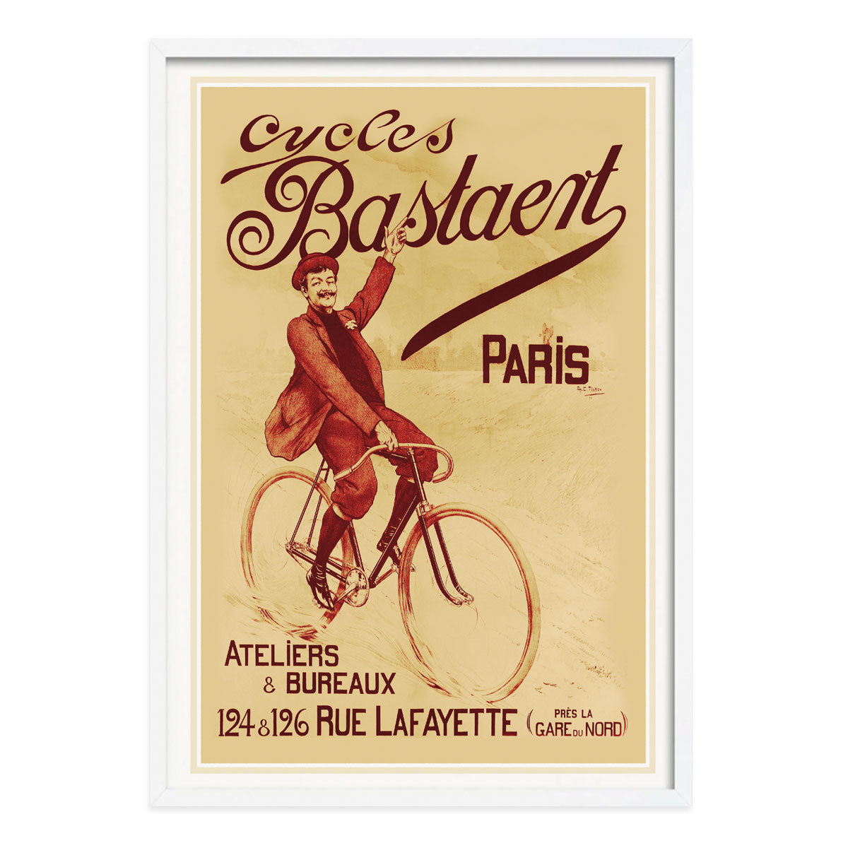 Poster retro Cycles Bastaert Paris France from Places We Luv