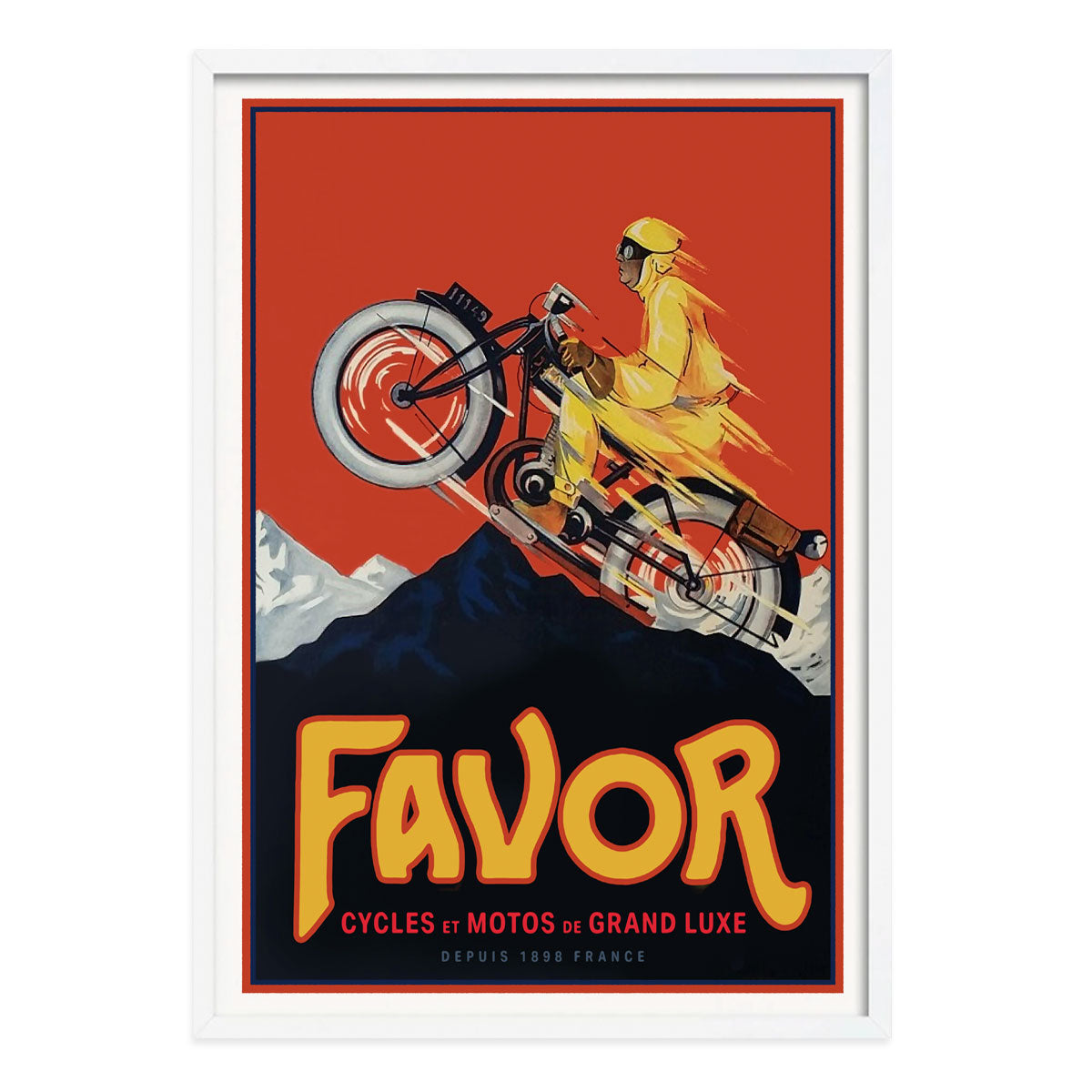 Original vintage motorcycle poster Favor Cycles et Motos de Grand Luxe
