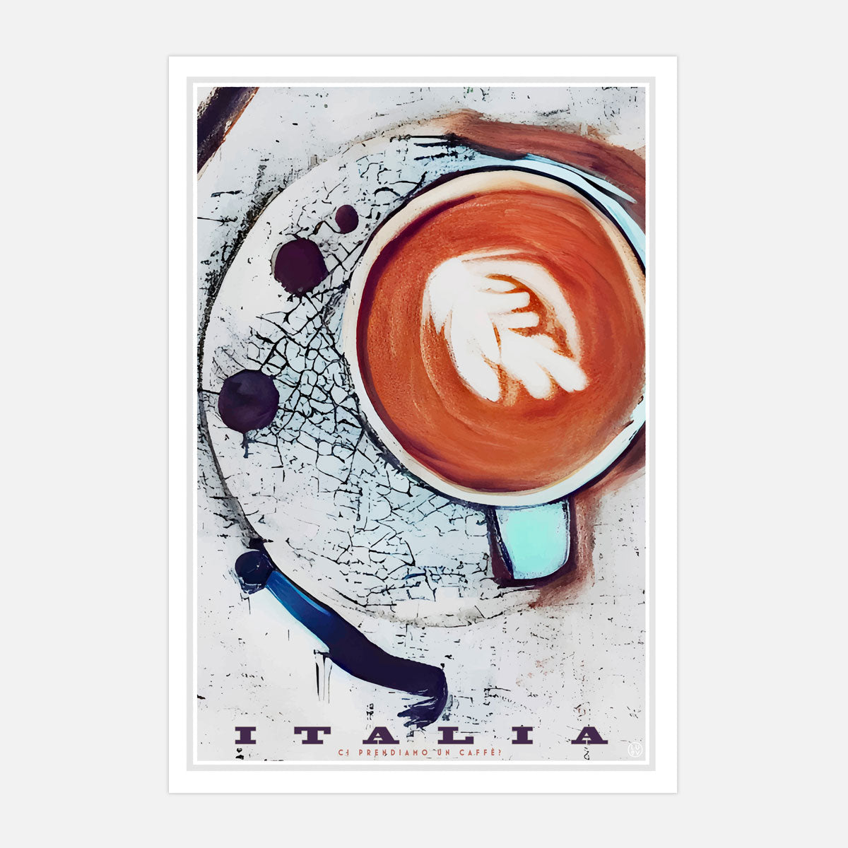 Cappuccino Italy retro vintage poster from Places We Luv