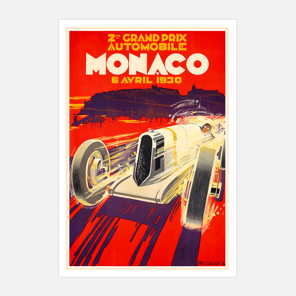 Monaco Grand Prix retro vintage print from Places We Luv