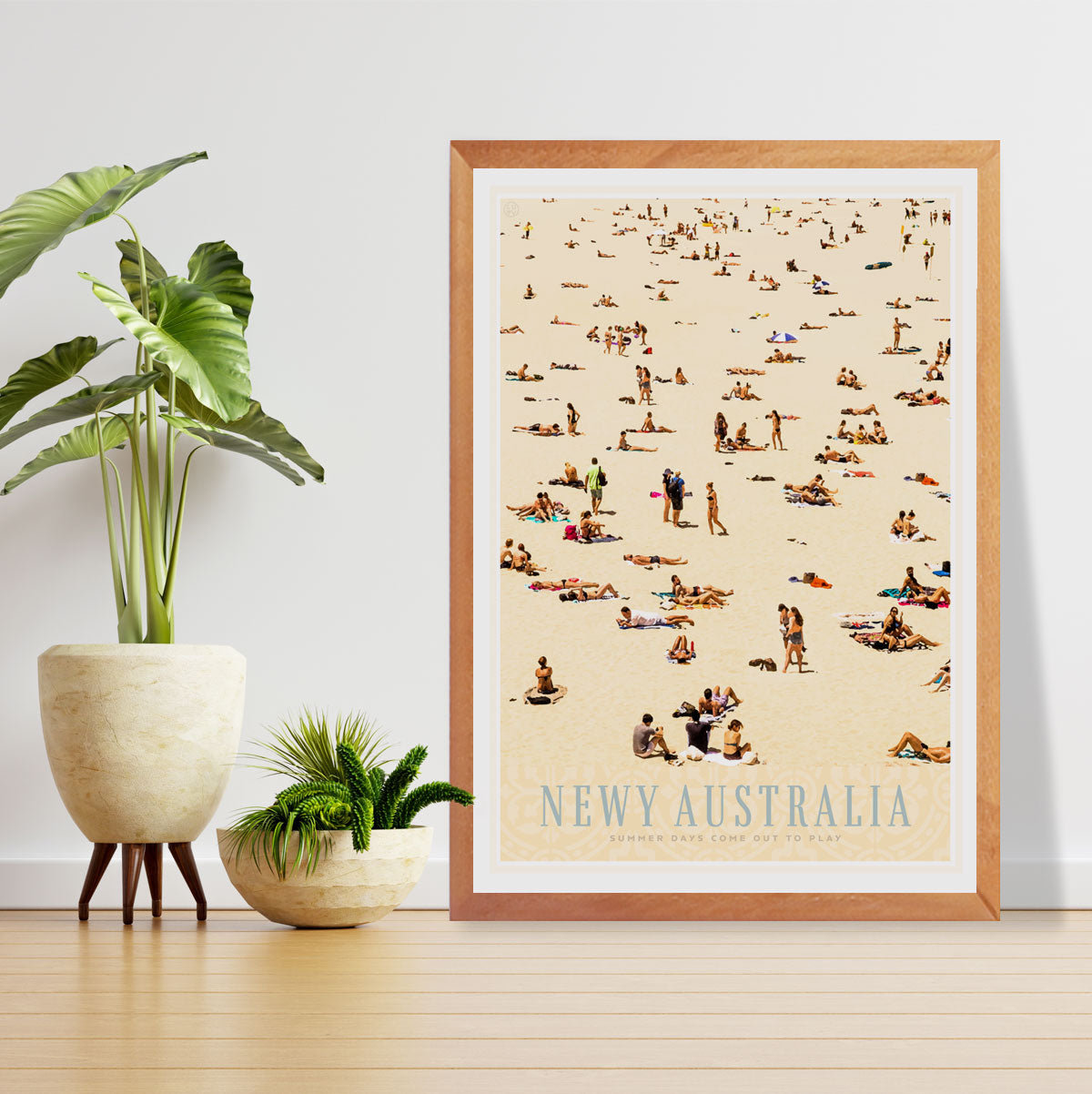 Newy Newcastle Beach retro vintage poster from Places We Luv