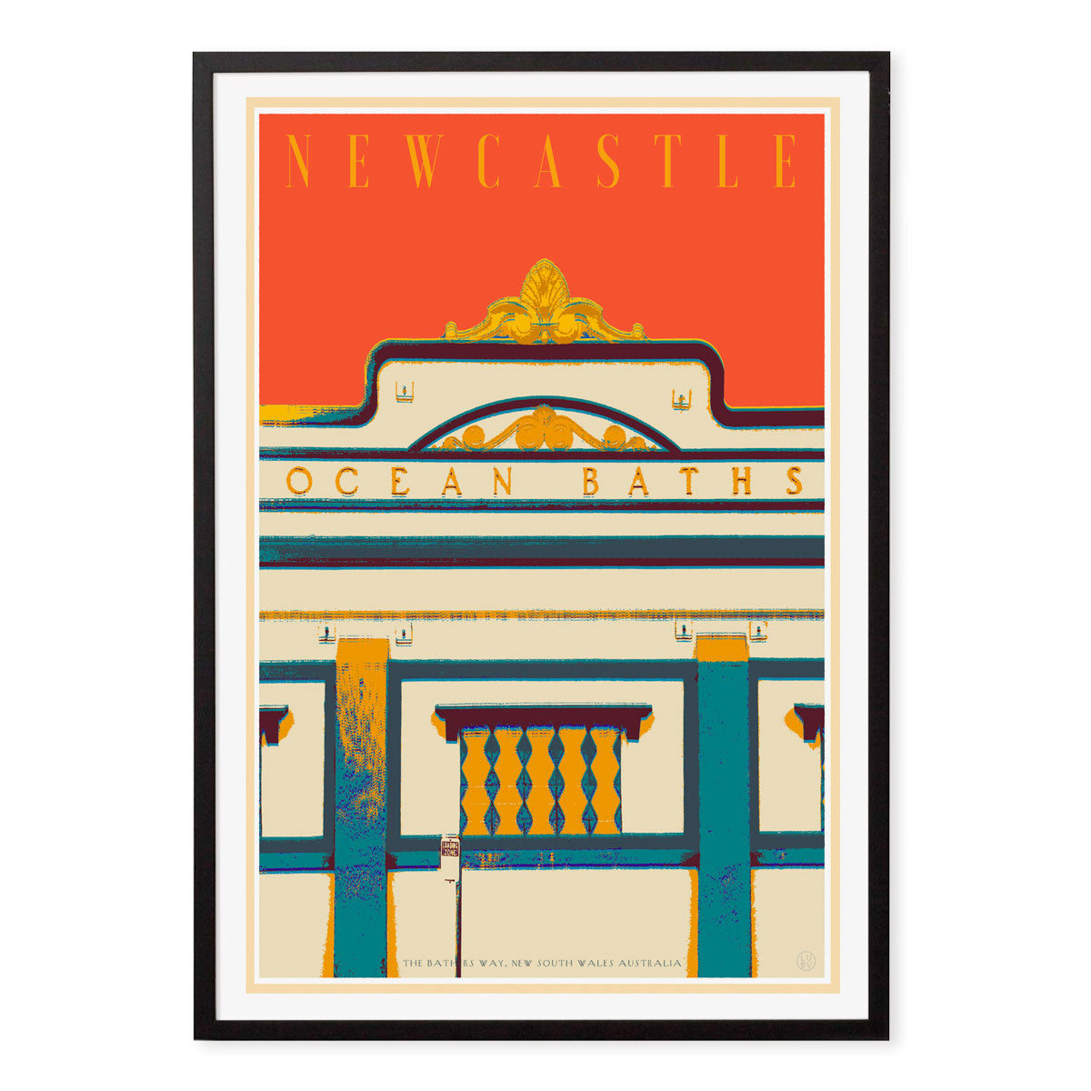 Newcastle Orange Retro Poster