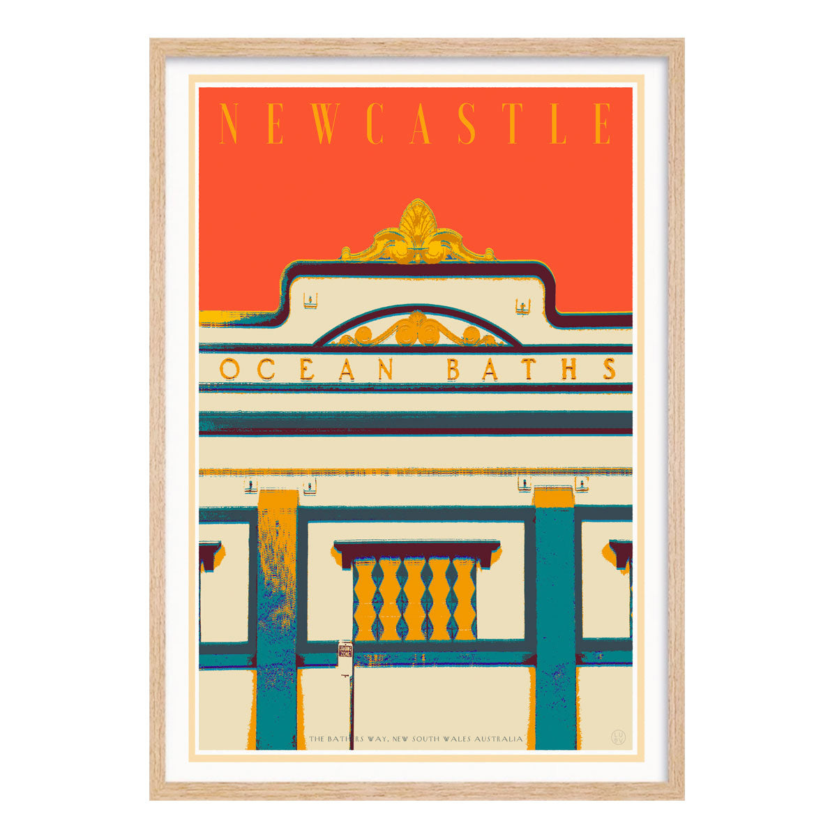 Newcastle Orange Retro Poster