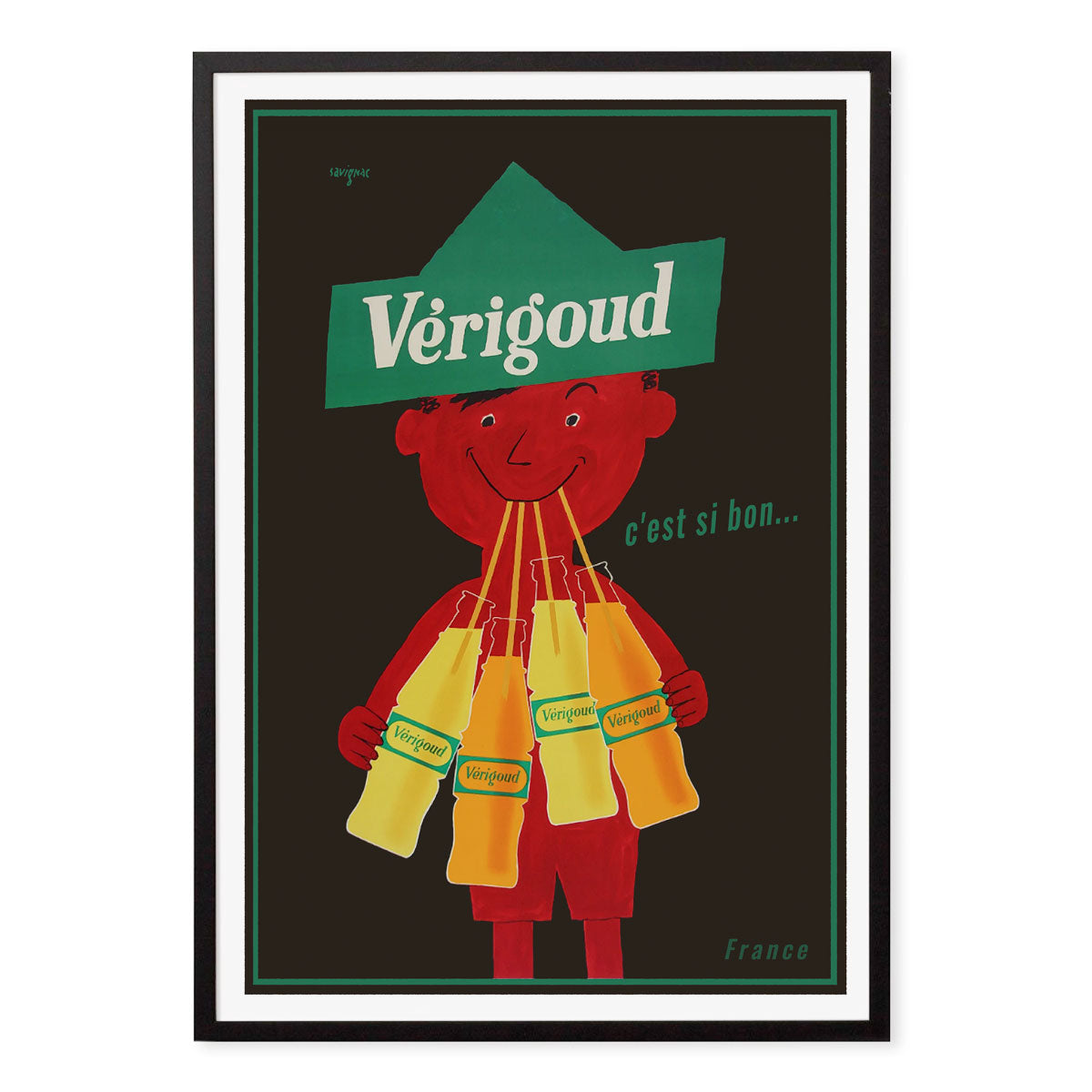 French Verigoud retro vintage advertising black framed print from Places We Luv