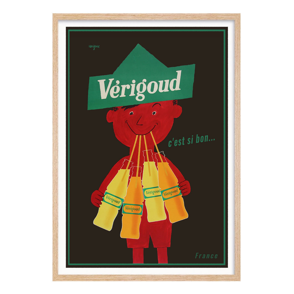 French Verigoud retro vintage advertising oak framed print from Places We Luv