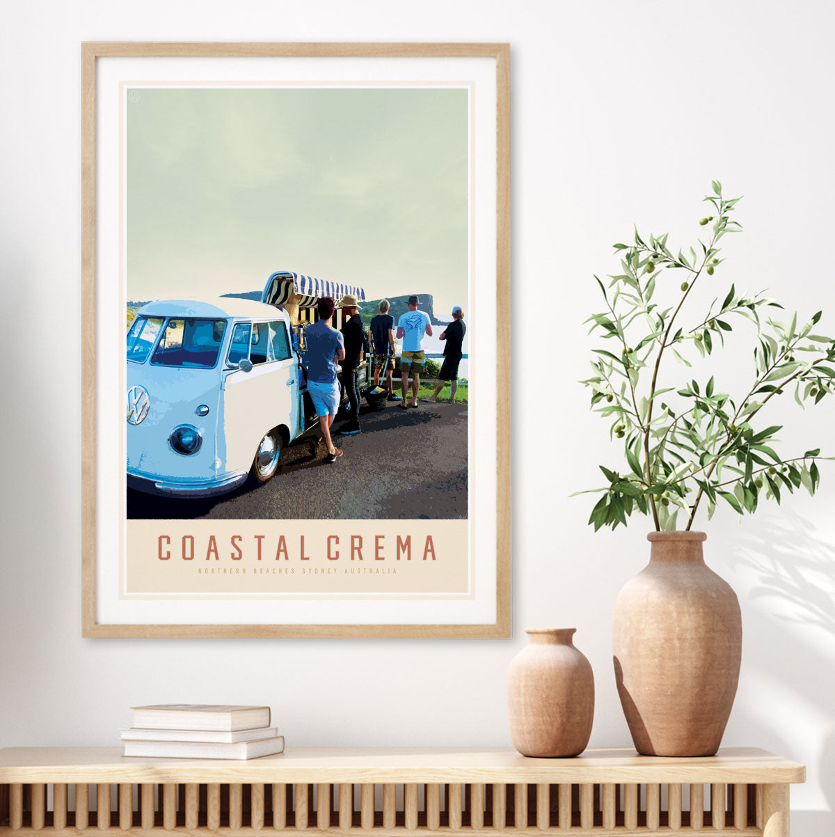 Coastal Crema Northern Beaches Sydney retro print from Places We Luv