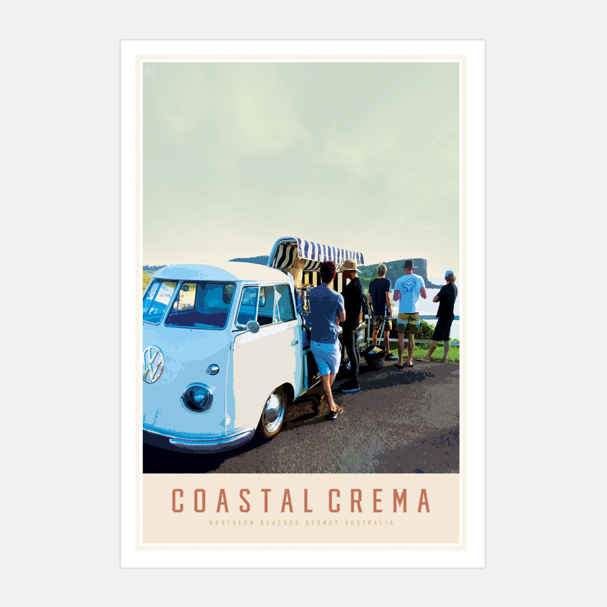 Coastal Crema Northern Beaches Sydney retro poster from Places We Luv