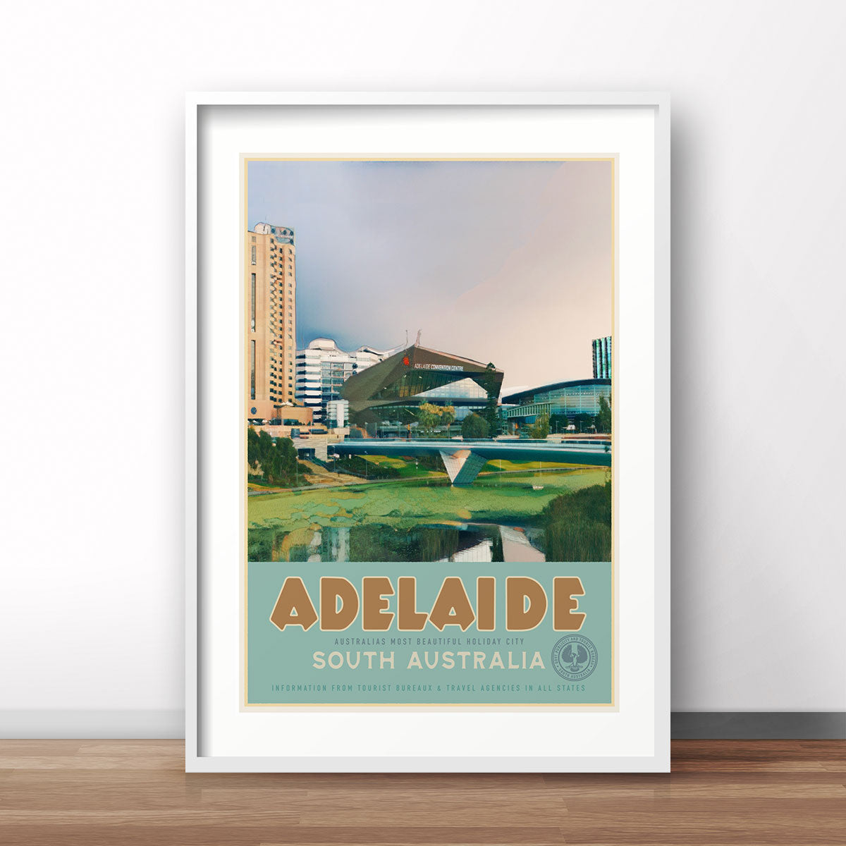 Adelaide South Australia retro vintage print poster from Places We Luv