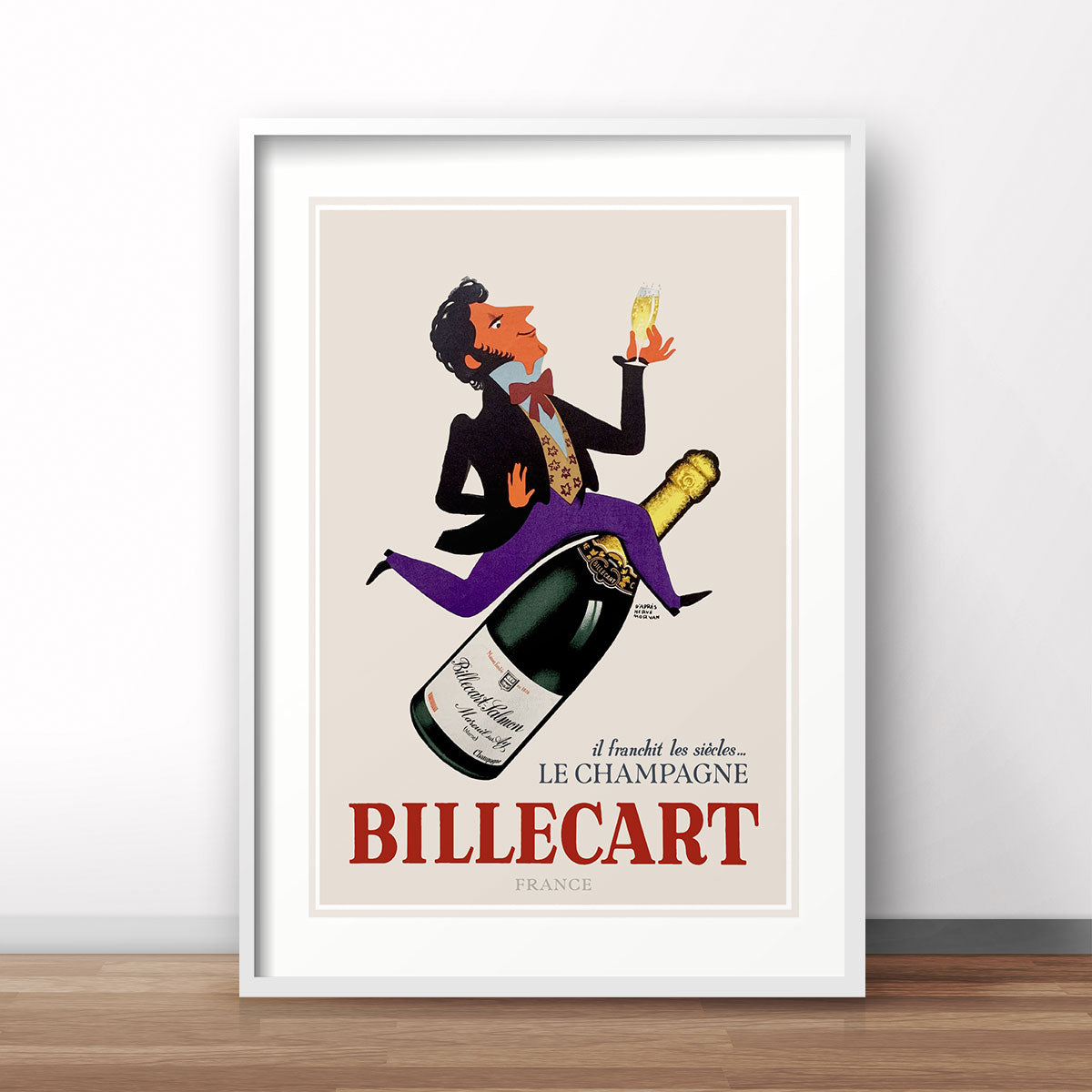 BilleCart Champagne France retro poster print from Places We Luv