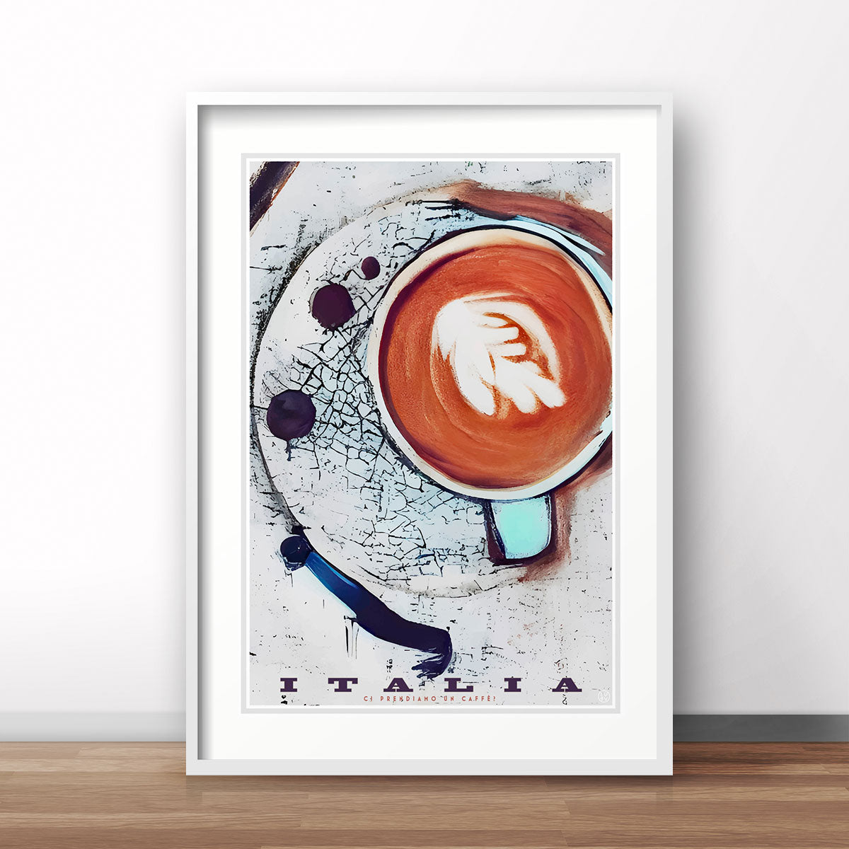 Cappuccino Italy retro vintage poster print from Places We Luv