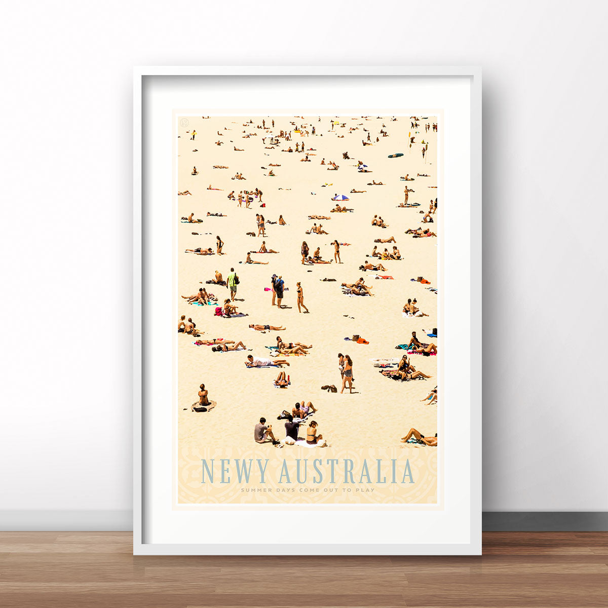 Newy Newcastle Beach retro vintage poster print from Places We Luv