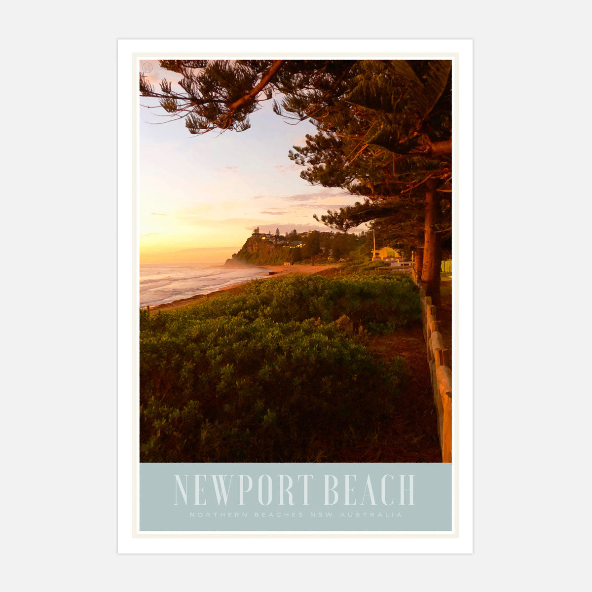 Newport beach retro vintage poster from places we luv